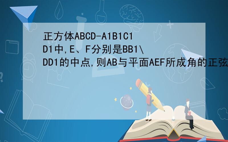 正方体ABCD-A1B1C1D1中,E、F分别是BB1\DD1的中点,则AB与平面AEF所成角的正弦值