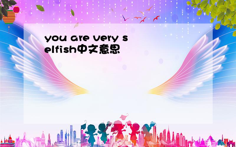 you are very selfish中文意思