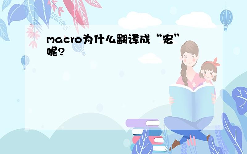 macro为什么翻译成“宏”呢?