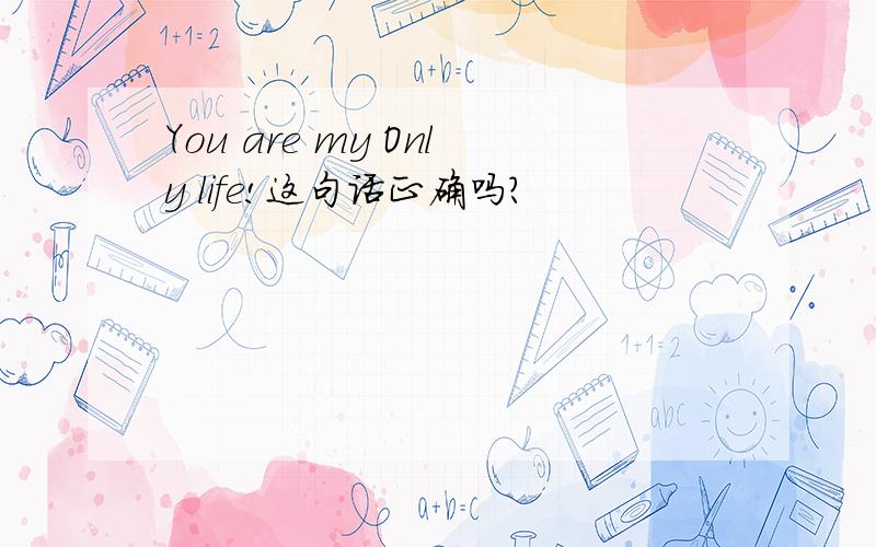 You are my Only life!这句话正确吗?