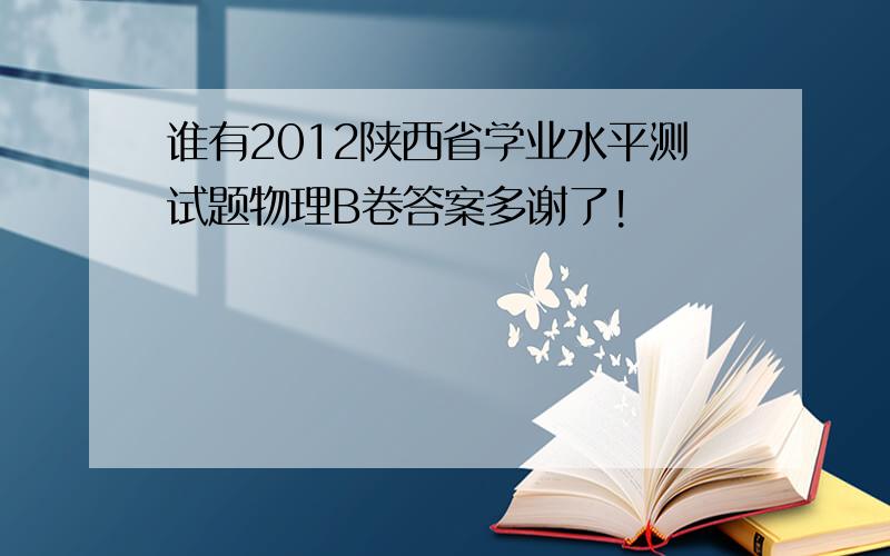 谁有2012陕西省学业水平测试题物理B卷答案多谢了!