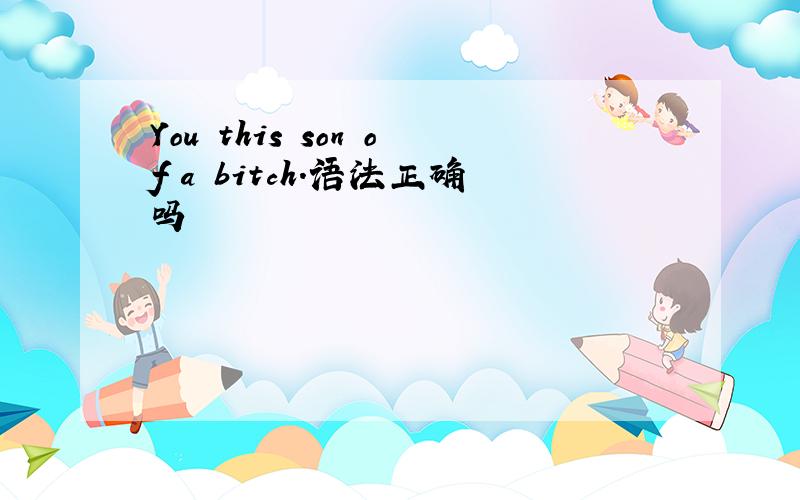 You this son of a bitch.语法正确吗