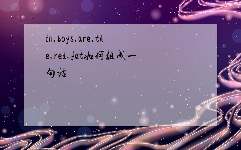in,boys,are,the,red,fat如何组成一句话
