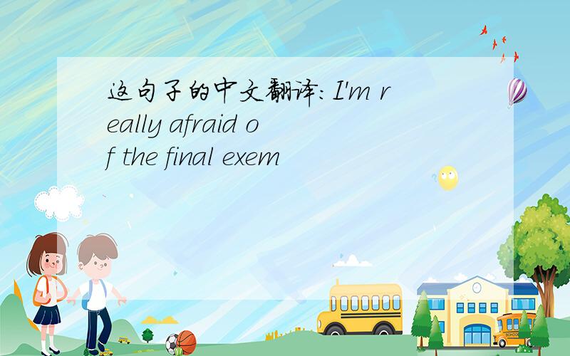这句子的中文翻译：I'm really afraid of the final exem