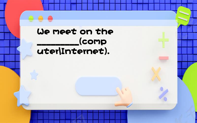 We meet on the_________(computer\Internet).