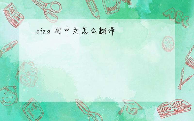 siza 用中文怎么翻译