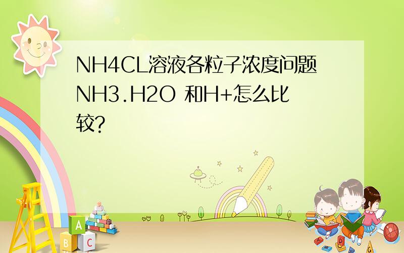 NH4CL溶液各粒子浓度问题NH3.H2O 和H+怎么比较?
