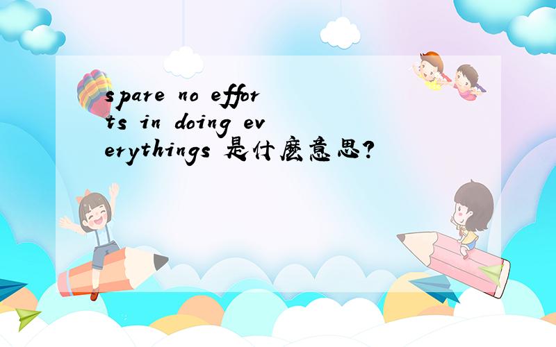 spare no efforts in doing everythings 是什麽意思?