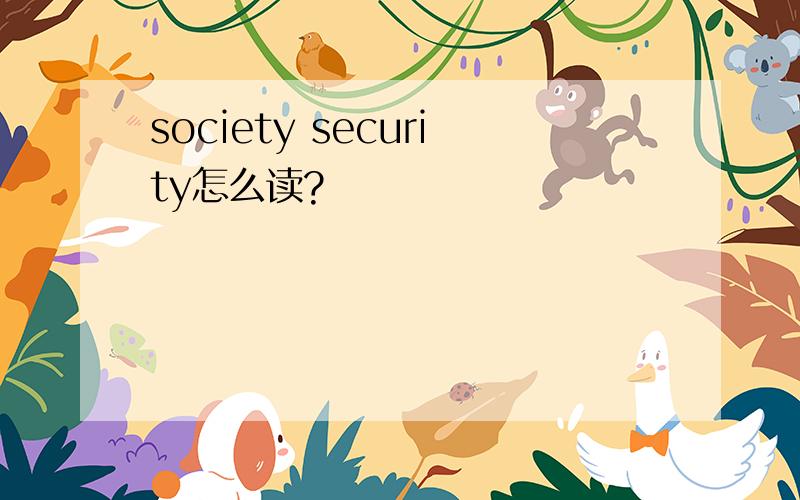 society security怎么读?