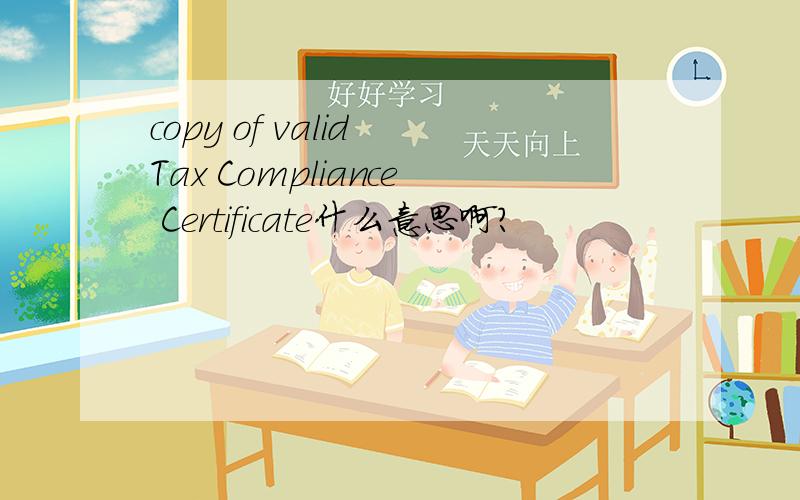 copy of valid Tax Compliance Certificate什么意思啊?