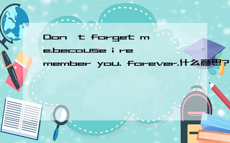 Don't forget me.because i remember you. forever.什么意思?