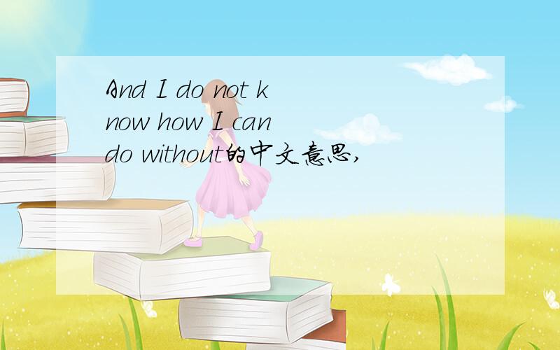 And I do not know how I can do without的中文意思,