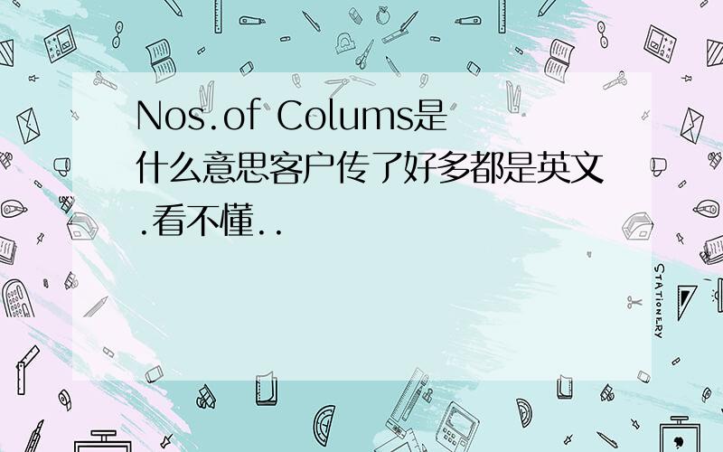 Nos.of Colums是什么意思客户传了好多都是英文.看不懂..