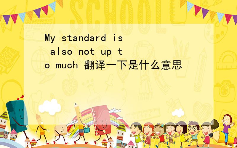 My standard is also not up to much 翻译一下是什么意思
