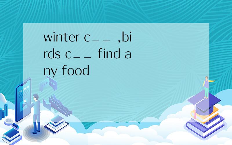 winter c__ ,birds c__ find any food