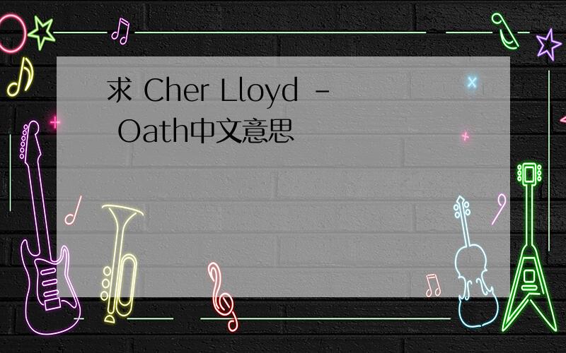求 Cher Lloyd - Oath中文意思