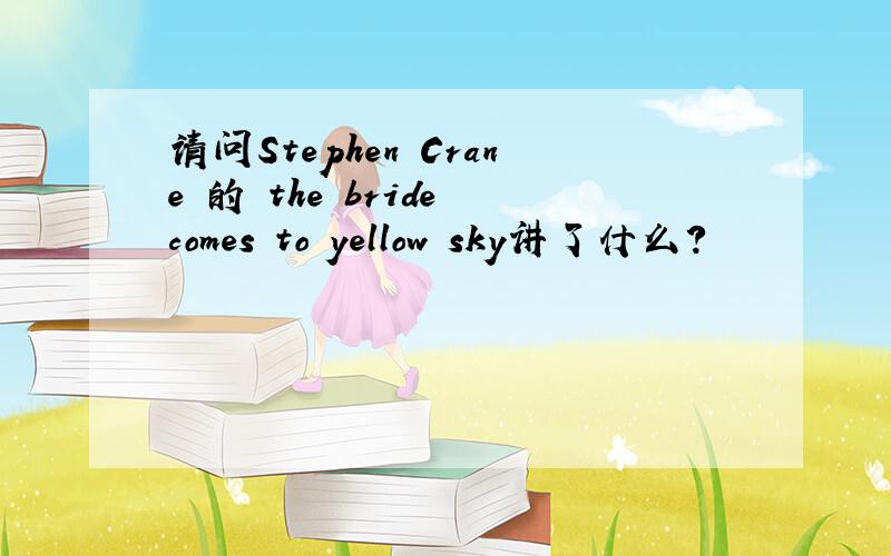 请问Stephen Crane 的 the bride comes to yellow sky讲了什么?