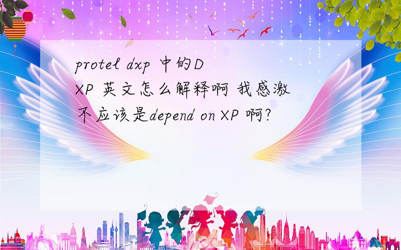 protel dxp 中的DXP 英文怎么解释啊 我感激不应该是depend on XP 啊?