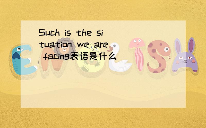 Such is the situation we are facing表语是什么