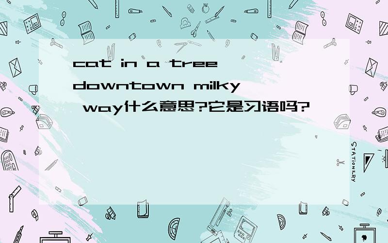 cat in a tree,downtown milky way什么意思?它是习语吗?