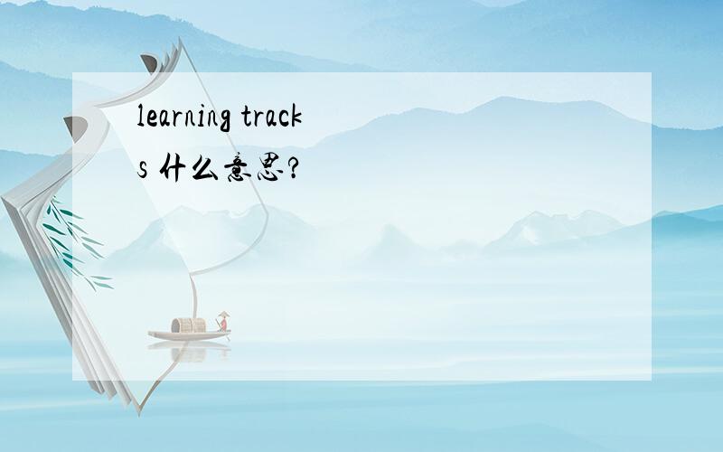 learning tracks 什么意思?