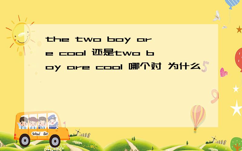 the two boy are cool 还是two boy are cool 哪个对 为什么