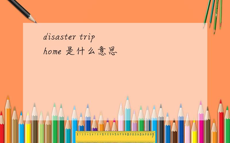 disaster trip home 是什么意思