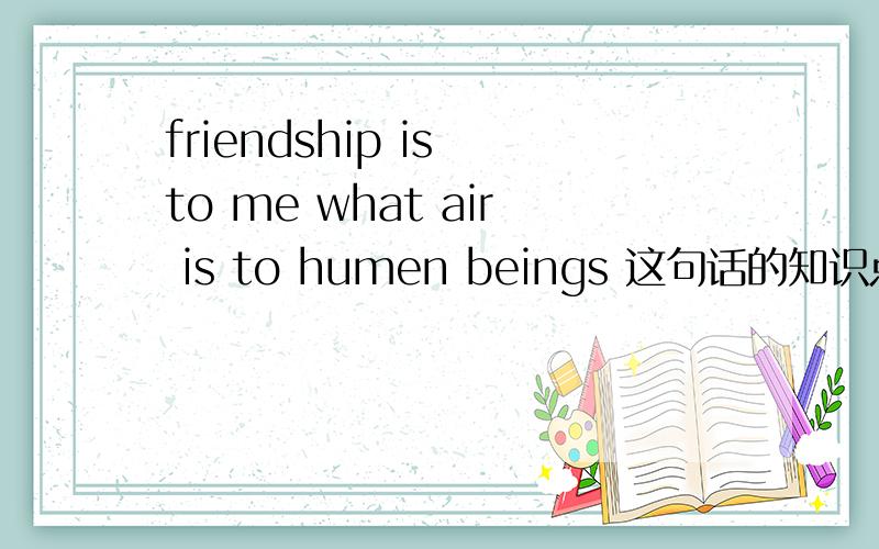 friendship is to me what air is to humen beings 这句话的知识点在哪?还有为什么要有what?
