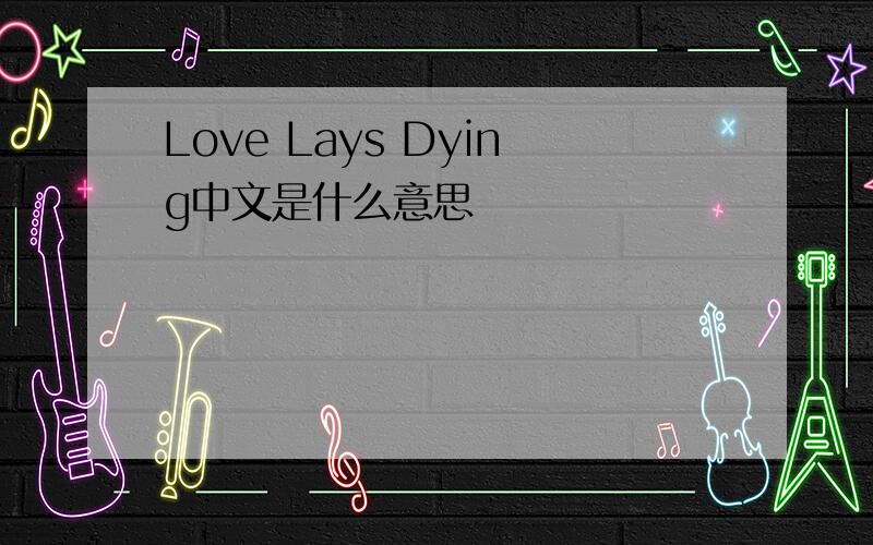 Love Lays Dying中文是什么意思