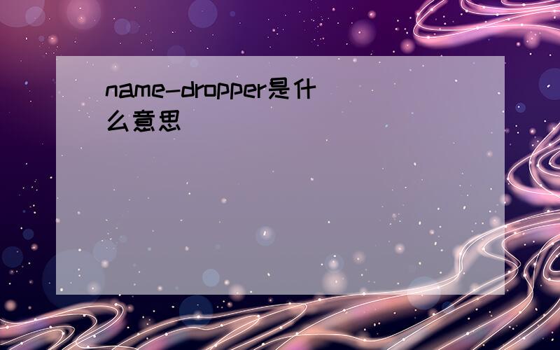 name-dropper是什么意思