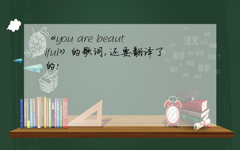 《you are beautiful》的歌词,还要翻译了的!