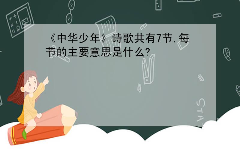 《中华少年》诗歌共有7节,每节的主要意思是什么?