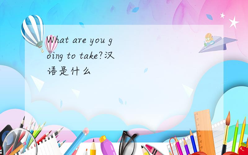 What are you going to take?汉语是什么