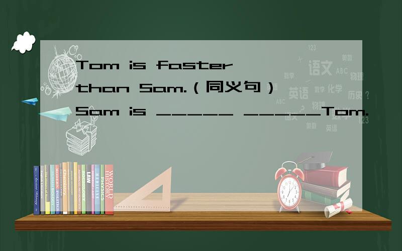 Tom is faster than Sam.（同义句）Sam is _____ _____Tom.