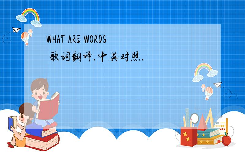 WHAT ARE WORDS 歌词翻译.中英对照.