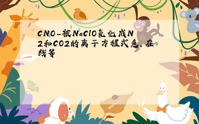 CNO-被NaClO氧化成N2和CO2的离子方程式急,在线等