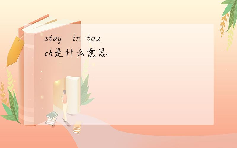 stay   in  touch是什么意思