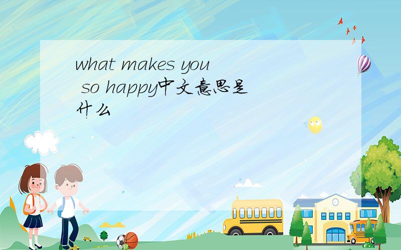 what makes you so happy中文意思是什么