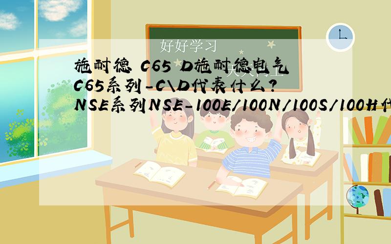 施耐德 C65 D施耐德电气C65系列-C\D代表什么？NSE系列NSE-100E/100N/100S/100H代表什么