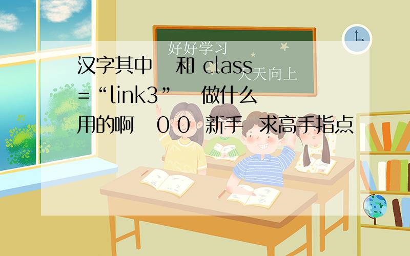 汉字其中   和 class=“link3”   做什么用的啊   0 0  新手  求高手指点
