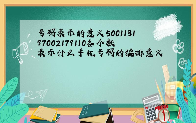 号码表示的意义500113197002179110各个数表示什么手机号码的编排意义