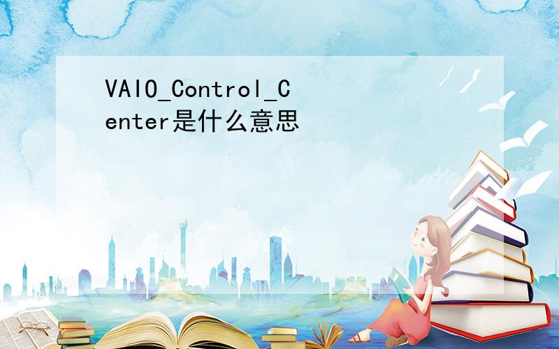 VAIO_Control_Center是什么意思