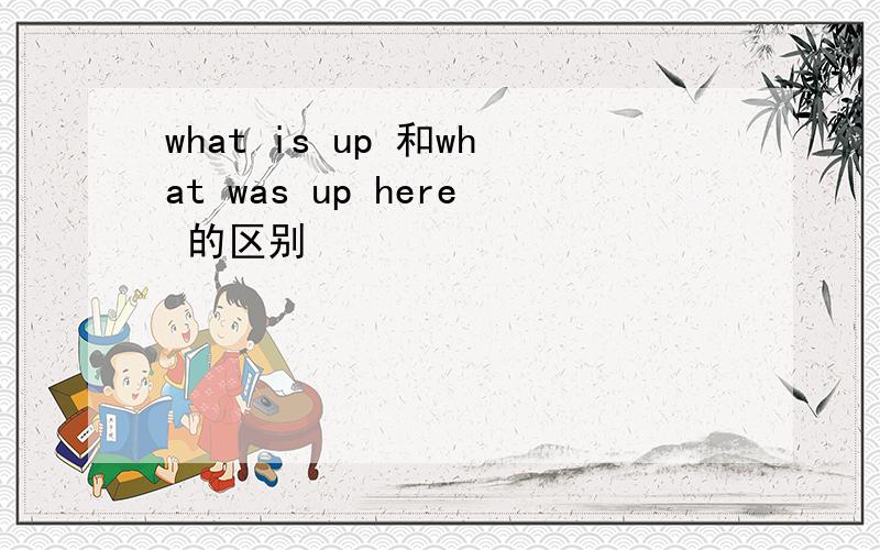 what is up 和what was up here 的区别