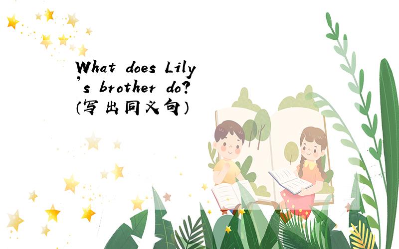 What does Lily’s brother do?（写出同义句）