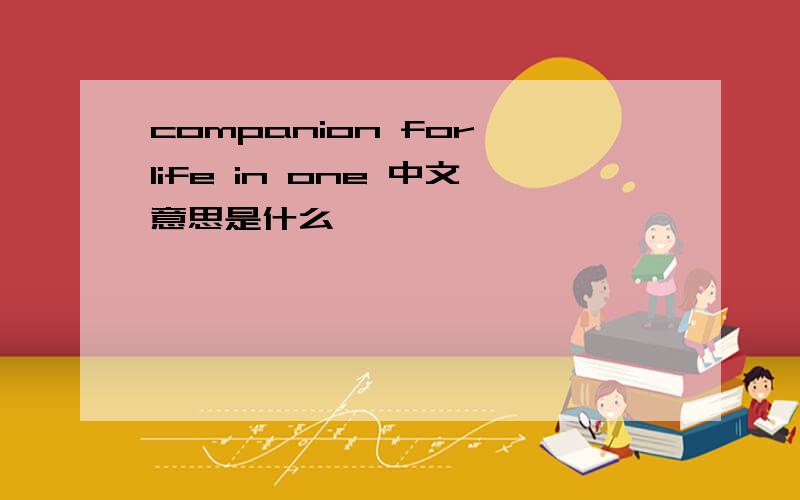 companion for life in one 中文意思是什么