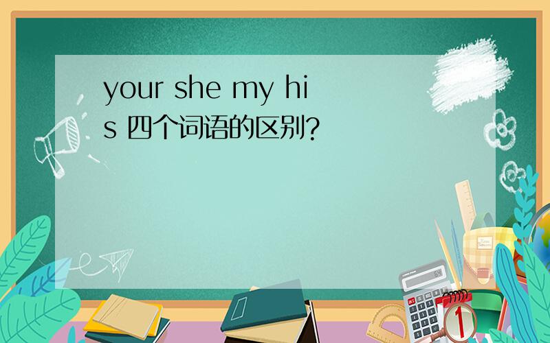 your she my his 四个词语的区别?