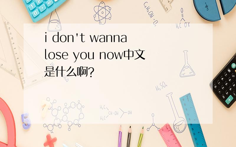 i don't wanna lose you now中文是什么啊?