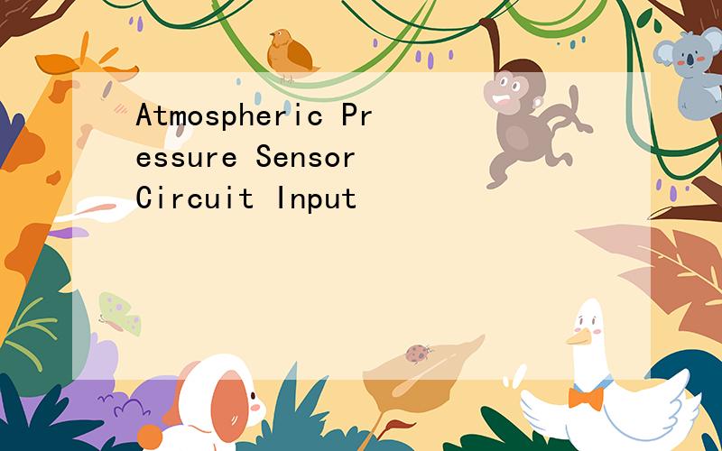 Atmospheric Pressure Sensor Circuit Input